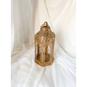 Nueva atractiva linterna decorativa de Metal, luz de mesita de noche con diseño hueco, linterna marroquí para decoración navideña de Ramadán - Product Image 2