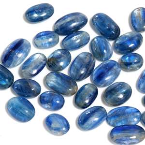 พลอยไคยาไนต์สีน้ำเงินธรรมชาติทรงรีแบบหลวม งานแฮนด์เมด แท้ สำหรับทำเครื่องประดับ พร้อมใบรับรองจากผู้เชี่ยวชาญด้านอัญมณี - Product Image 1