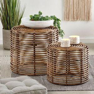 โต๊ะหวายตกแต่งโต๊ะแบบนอร์ดิกพร้อมฐานเป็นมิตรต่อสิ่งแวดล้อมเคลื่อนย้ายได้กันลื่นน้ำหนักเบา - Product Image 1