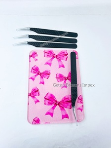 High Quality Sustainable Custom <b>Acrylic</b> New Cute Pink Bow Print Lash Tile With Magnet For Eyelash Extension Tweezers Available - Product Image 2