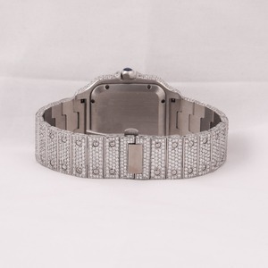 2025 nueva tendencia plata Mossanite reloj Dial Hip Hop diamante completo diseño redondo con el reloj de joyería más vendido de la India - Product Image 4