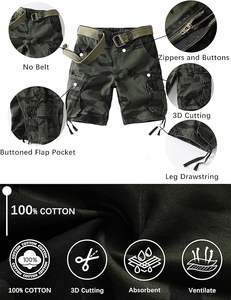 Pantalones cortos de carga para hombre con estilo Tela de tacto suave Opción de logotipo personalizado Ideal para colecciones de moda urbana y al aire libre - Product Image 3