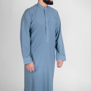 Nouvelles Thobes Élégantes pour Hommes, Toutes Tailles Disponibles, Cousues à la Machine, Style Dubaï Qatar Arabe, Modestes, Islamiques, Légères, Respirantes, Maxi - Product Image 2