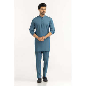 Trajes de Estilo Slim Fit para Hombre KP-BSC25-013, Conjuntos de Ropa Exterior Azul Cielo, 100% Algodón, Ropa Oriental - Product Image 5