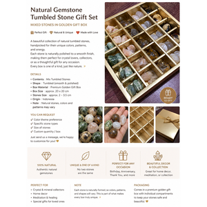 Caja de Regalo Premium Dorada con Cristales Naturales Mixtos, Idea de Regalo Única y Personalizable - Product Image 3