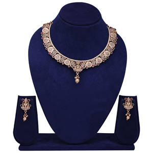 สร้อยคอวัดอินเดียใต้เครื่องประดับเคลือบด้านโบราณส่งออกเครื่องประดับเลียนแบบโบราณผู้จัดจำหน่ายเครื่องประดับแฟชั่นที่กำหนดเอง - Product Image 1