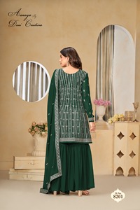 Colección Premium Faux Georgette con bordado Salwar Suit Mujer Fabricante de moda de la India a la tarifa más baja - Product Image 2