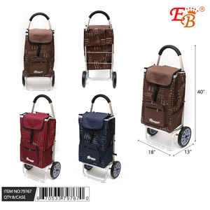 39.4 \ "carrello della spesa pieghevole con tasca con cerniera 8PC/CS in metallo di plastica d'acciaio - Product Image 1
