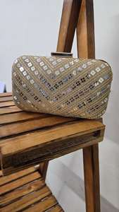 Hand Embroidered Beaded Women's Evening Clutch Bag Custom Name Bridal Purse with Floral Design Handmade Accessory Gift Ready <b>Box</b> - Product Image 3