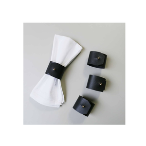 Ronds de serviette en cuir Thanksgiving Ronds de serviette classiques Noël Porte-serviettes unique pour mariage - Product Image 1