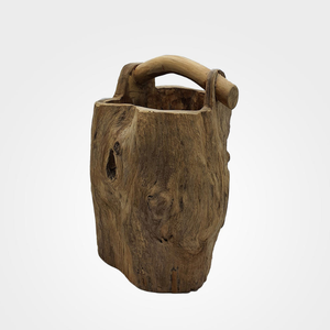 Pot en bois de teck de Berlin fait main Offre Spéciale Pot marron de haute qualité avec un design naturel pour les accessoires de meubles d'extérieur - Product Image 3