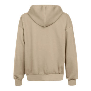 Sweat-shirts d'hiver pour femmes de couleur unie avec fermeture éclair, logo personnalisé, à capuche, manches longues, tissu en molleton français 100% coton - Product Image 3