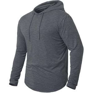 Hommes Hoodies Drop Shoulder Léger Épais Coton Polaire Sports Hoodies - Product Image 3