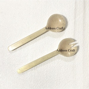 Cuchara y tenedor para servir ensalada de resina elegante con remolino blanco Juego de servidor de ensalada de resina de Estilo Vintage Utensilios de cocina Cubiertos de cena - Product Image 6