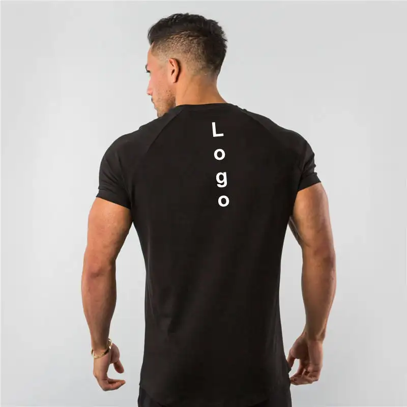 New Arrival Training Wear Mens Slim Muscle Fit Gym Short Slevve Running Sportswear Tee Shirt Men Cotton