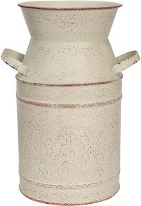 Lata de leche de hierro con logotipo orgánico cuadrado Blanco Rustiq Acabado Diseño hecho a mano Hierro Metal Leche Puede usar en granja lechera para la venta - Product Image 2