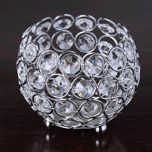 Portavelas votivo con cuentas de cristal dorado, portavelas de cristal para boda, soporte votivo decorativo para sala de estar para el hogar y regalo - Product Image 3