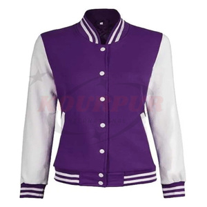 Veste universitaire pour homme de haute qualité, respirante, en cuir véritable, col montant, couleurs personnalisables, prix de gros - Product Image 1