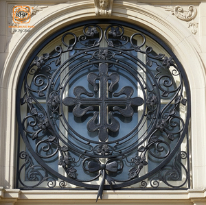Ventanas Fijas de Hierro Forjado Francés KHP, Anti-Robo, Seguridad, Hechas a Mano, Detalle Exquisito, Impermeables, Insonorizadas para Grandes Apartamentos - Product Image 3