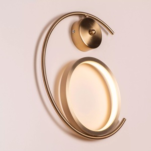 Lámpara de Pared de Lujo con Marco Metálico en Forma de Luna para Uso Interior en Sala de Estar y Dormitorio, Lámpara Decorativa - Product Image 1