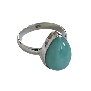 Bague en argent amazonite pour femme, artisanale, argent sterling 925, pierre amazonite en forme de poire, tailles 4 à 13, cadeau pour elle - Product Image 1