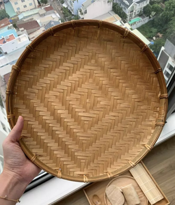Panier carré plat en bambou tissé panier de rangement peu profond bambou meilleur produit pour la décoration de cuisine du Vietnam - Product Image 1
