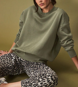 Sudadera Extra Grande para Mujer, Logotipo Personalizado, 100% Algodón, Material de Felpa Cepillada, Manga Larga, Cuello Redondo, Gruesa, 450 GSM - Product Image 5