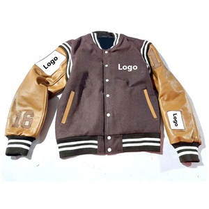 Chaqueta de béisbol de manga larga con contraste de color elegante para hombre, precio al por mayor, chaquetas universitarias personalizadas para mujer - Product Image 1