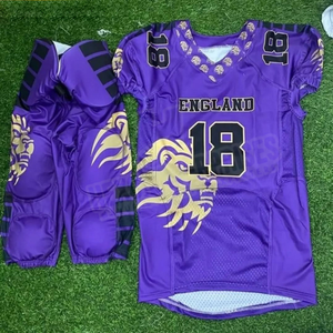 Venta al por mayor de uniformes de fútbol americano de diseño personalizado establece camisetas de poliéster transpirable Opción de talla grande para uso deportivo en Pakistán - Product Image 1