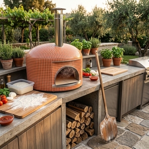 Ce four à bois résistant aux intempéries apporte la magie de la cuisine de l'Ancien <span class=keywords><strong>Monde</strong></span> à votre espace extérieur. - Product Image 4