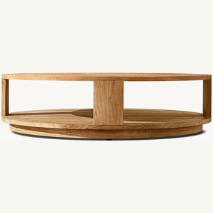 Table basse ronde en teck de qualité, durable et résistante, adaptée à une utilisation en extérieur - Product Image 5