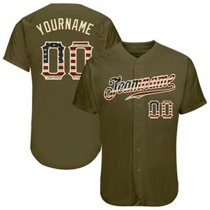 Direct Engro Sportswear Industry Custom Olive Vintage Flag Authentique Salute To Service Baseball Jersey - Product Image 1