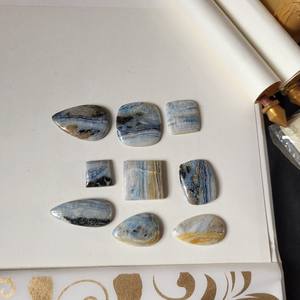 พลอยเทียมขัดหลังเบี้ยธรรมชาติสีน้ำเงินทรงหลวมสำหรับทำเครื่องประดับขายส่ง - Product Image 6