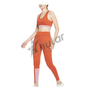Ensemble de yoga à séchage rapide sans couture débardeur t-shirt short avec fermeture à la taille élastique solide Fitness Sport - Product Image 5