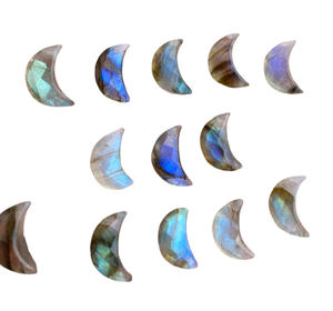 Tự Nhiên Cầu Vồng Đá Quý <span class=keywords><strong>Labradorite</strong></span> Khắc Hình Dạng Mặt Trăng Briolette 8X12 Mm Cho Đồ Trang Sức Lưỡi Liềm Mặt Trăng Hạt - Product Image 3
