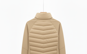 Veste matelassée pour femme VARSITY SPORTS GEAR |   Doublure en polaire chaude pour l'hiver |   Manches longues coupe-vent style équestre |   Manteau beige - Product Image 4