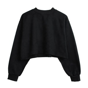 Winter Heavyweight Essentials Blank Plain Crew Neck Sudadera forrada Fleece Crewneck Sudadera de mujer - Product Image 2