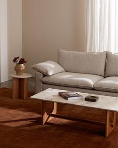 Alfombra personalizable moderna minimalista de lana de Nueva Zelanda, alfombra de área Rectangular lavable de Color sólido Rust Terra - Product Image 3