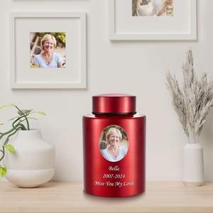 Photo Urnes de crémation personnalisées pour cendres humaines Mémorial funéraire personnalisé en acier inoxydable 5.9 pouces Souvenir décoratif moyen - Product Image 3