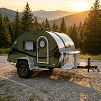 Caravane compacte tout-terrain, camping-car léger pour voyages en terre inconnue, mini-caravane pour le camping, les voyages routiers et les aventures en plein air