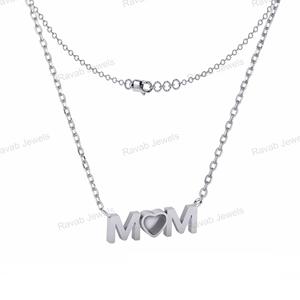 2025 regalo del Día DE LA MADRE 925 plata esterlina letra inicial MAMA mamá nombre Collar chapado en oro leche materna regalo joyería para mujeres - Product Image 5