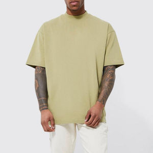 Últimas camisetas de cuello redondo de corte regular para hombre, estilo High Street, anti-bolitas, de secado rápido, 250g, de algodón 100% de alto gramaje, con estampado de jersey. - Product Image 3