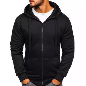 Sudadera con capucha de fitness con cremallera ligera personalizada para hombre 100% algodón invierno OEM técnica bordada de impresión digital - Product Image 2