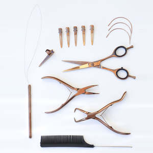 Kit de herramientas de extensión de cabello humano de nailon alto Juego de alicates de abalorios todo en uno Premium Kit de herramientas de extensión de cabello completo de acero inoxidable - Product Image 2