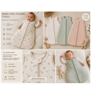 Gigoteuse Bébé 100% Coton Muslin Premium, Sans Manches, Certifiée TOG, Couverture Portable Douce pour Nourrisson avec Fermeture Éclair de Sécurité - Product Image 2