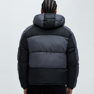 Latest Color Blocked <b>Cheap</b> Rate <b>Puffer</b> <b>Jacket</b> With Hooded Collar Custom Logo Design With Zipper Closure Full Sleeves Trending - Product Image 4