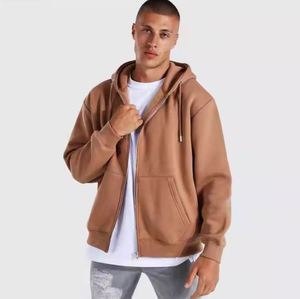Sweat à capuche pour homme 100% coton thermique à fermeture éclair complète Design personnalisé bouffant imprimé imperméable lourd GSM pour l'hiver - Product Image 3