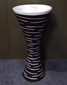 Articles sanitaires en céramique de qualité pour l'exportation lavabo une pièce Kolan en forme d'oeuf rond avec piédestal monté au sol au meilleur prix - Product Image 2