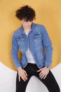 Men Denim <b>Jacket</b> Stretchable Fabric - Product Image 3