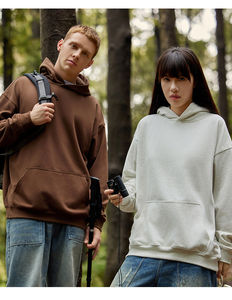 Vente en gros d'éponge française 100% coton haute qualité Streetwear 450gsm sweats à capuche de luxe survêtement personnalisé sweat à capuche surdimensionné épaules tombantes - Product Image 3